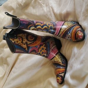 Nomad Yippy Print Cowboy Rubber Rainboots Women's Size 9